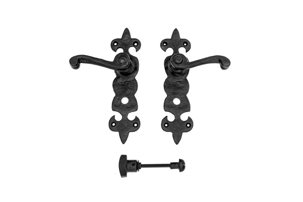 black wrought iron hardware finish bathroom handle