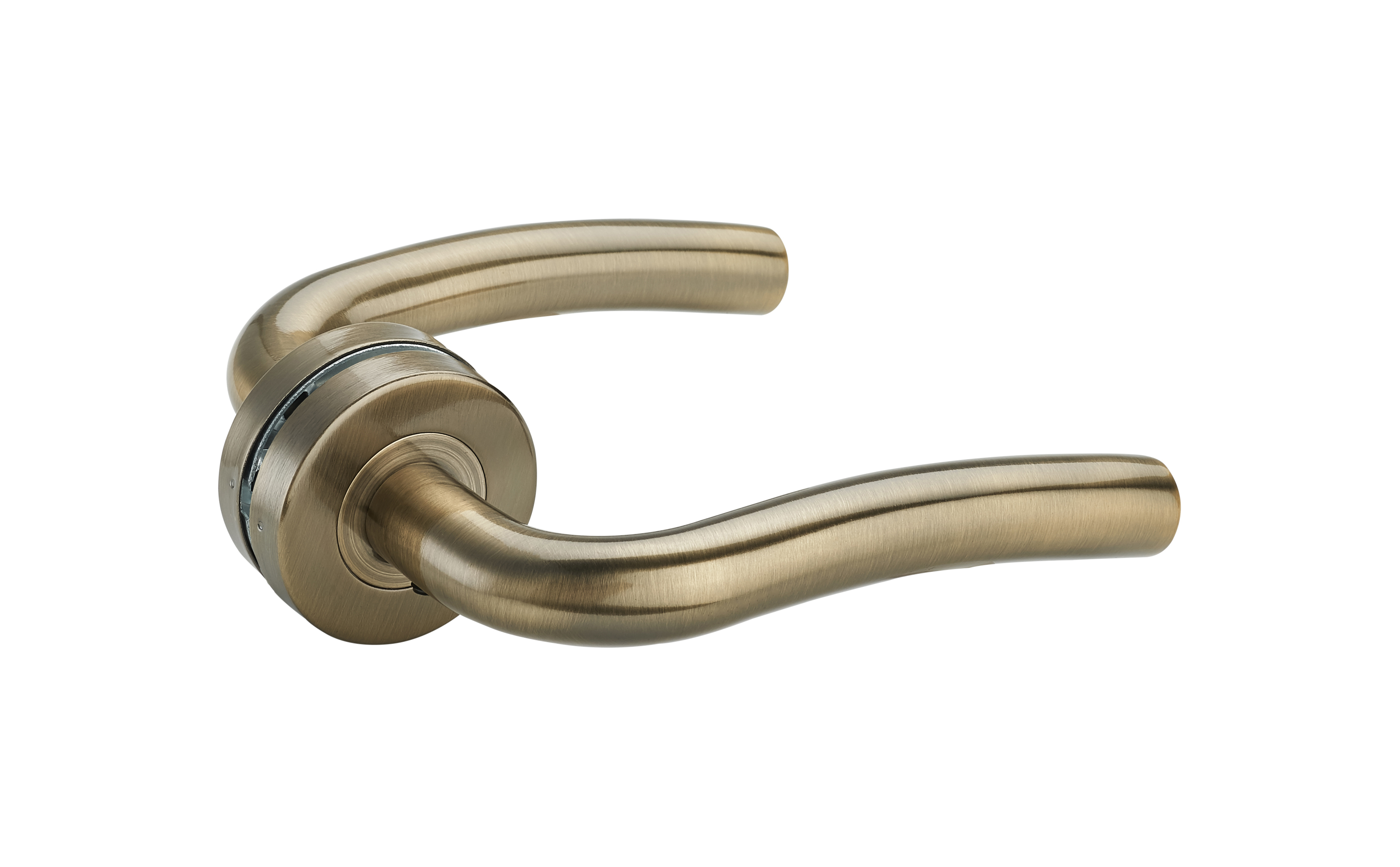 SS4019 Hollow Lever Door Handle on Rose