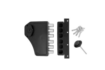 Romanys vertibolt five bolt door lock in matte black finish